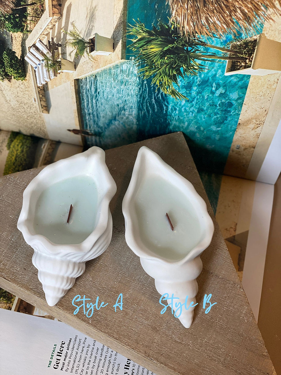 Thumbnail: Ocean’s Whisper Scented Candle in Jesmonite Shell