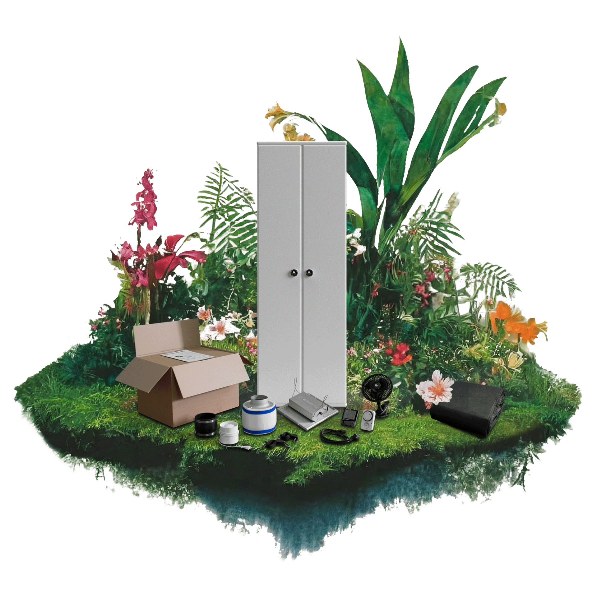 CALUMA | Growbox XS (40 x 40 x 160 cm | 1 Pflanze | Plug and Grow