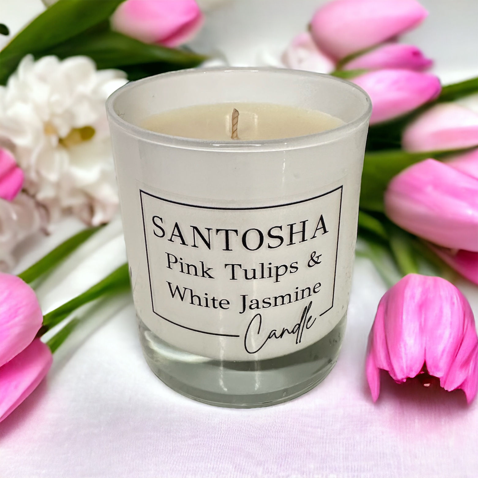 Pink Tulips & White Jasmine Candle