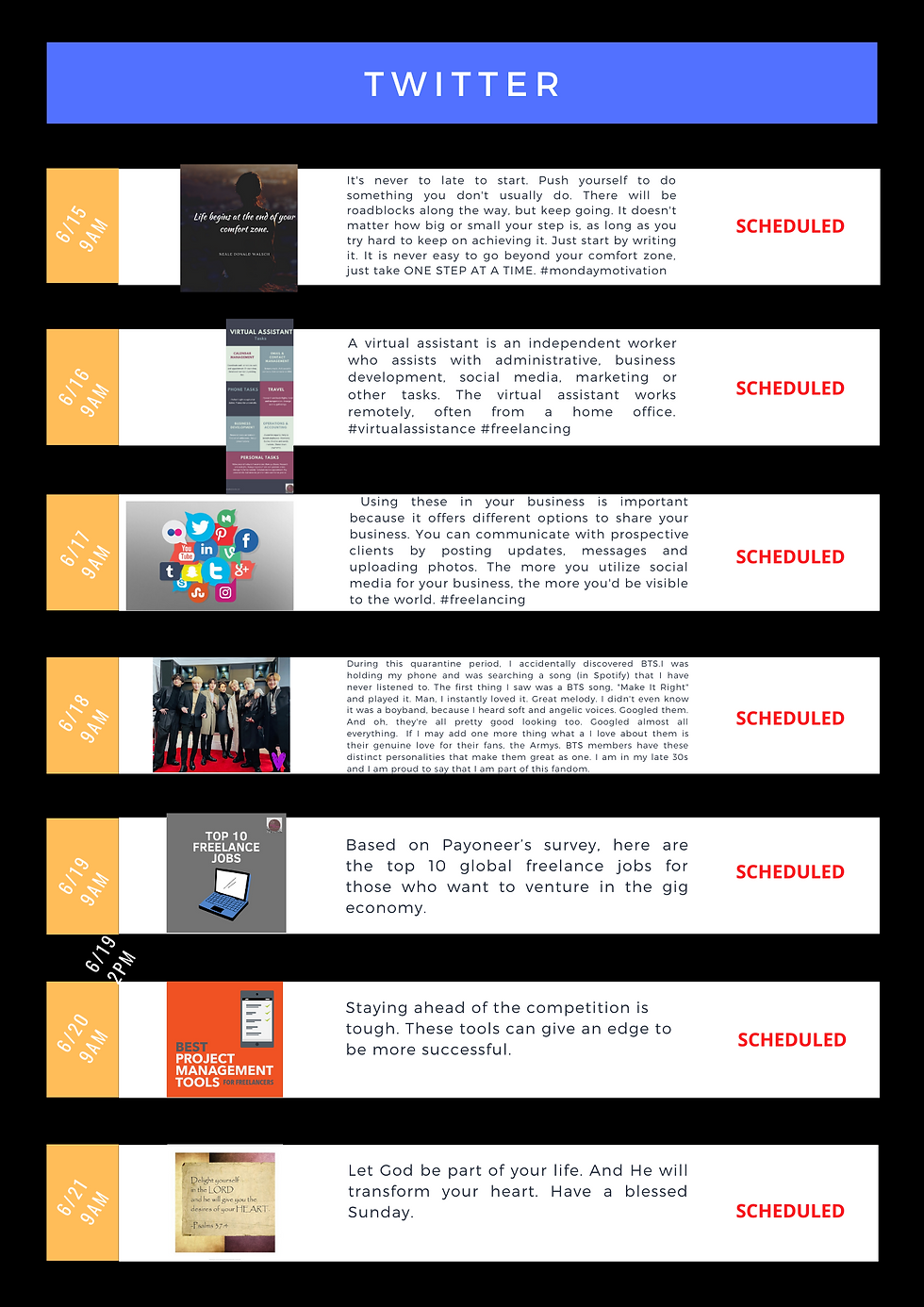 SM Content Plan - Twitter