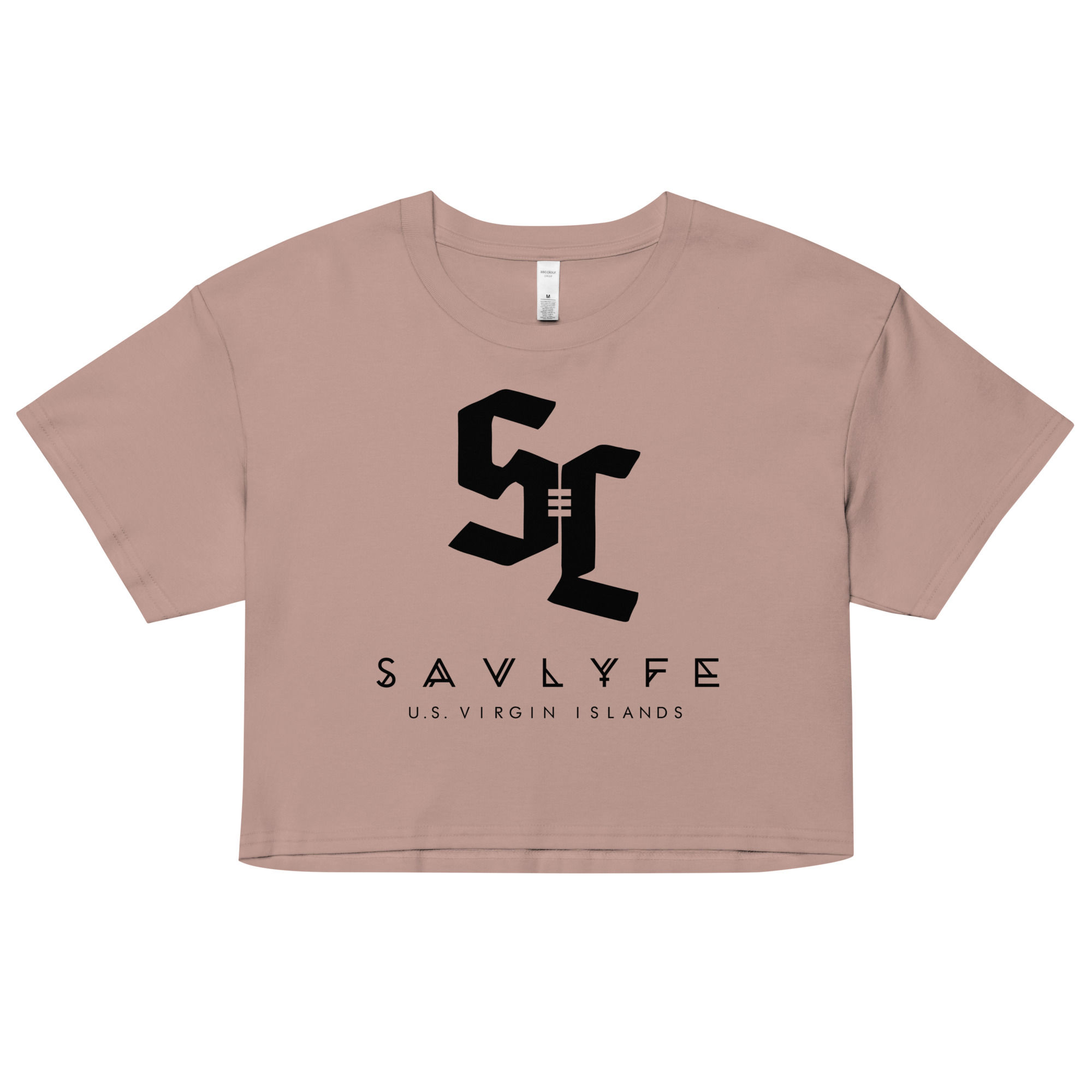 WOMEN'S SL USVI CROP TOP TEE (BLACK)