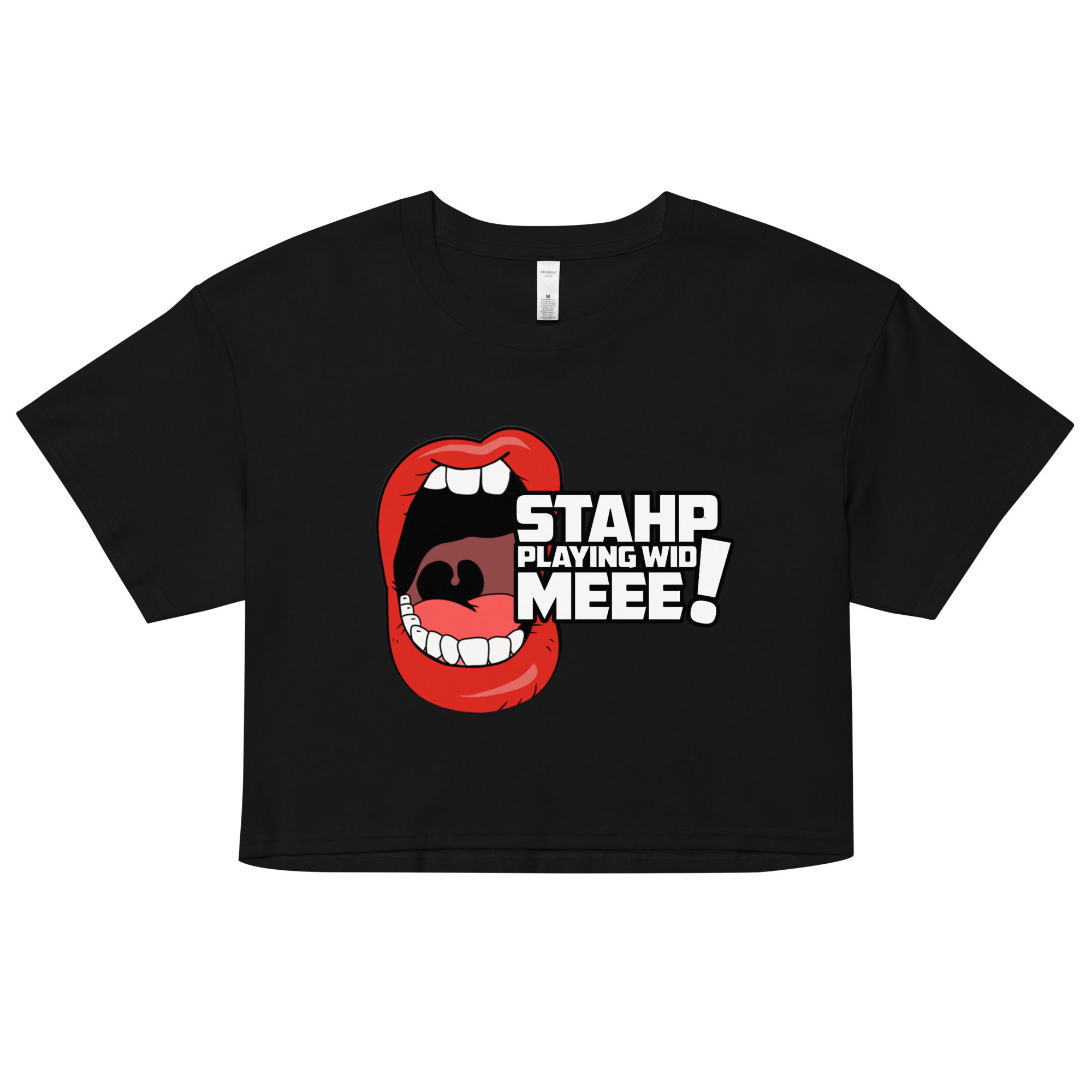 WOMEN'S S.P.W.M. CROP TOP TEE (WHITE)