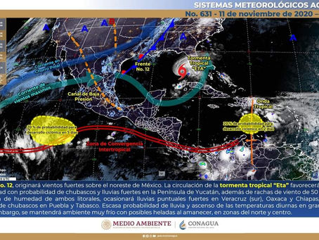 Ondas de "Eta" ocasionarán lluvias y vientos en la Península