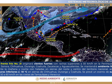 Se aproxima nuevo frente frÃo en el paÃs
