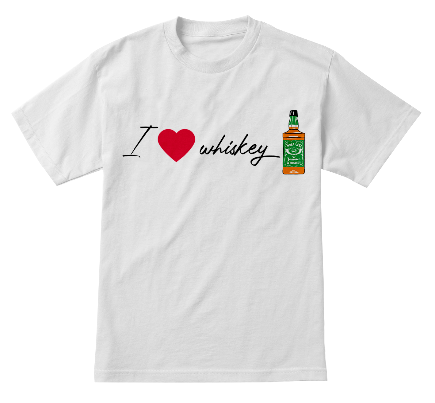 Camiseta Manga Curta - "I love whiskey"