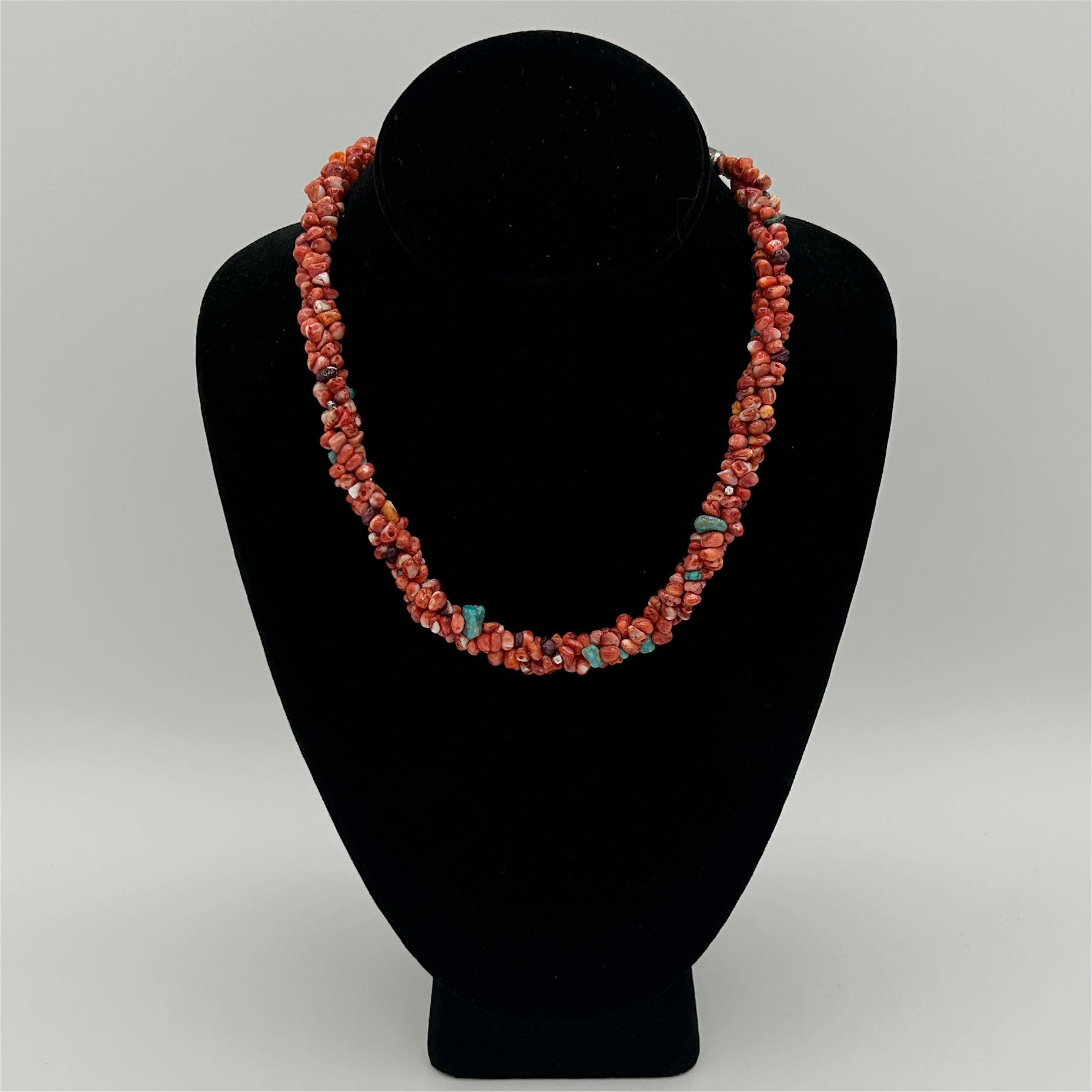 Spiny Oyster Shell with Turquoise Beaded necklace