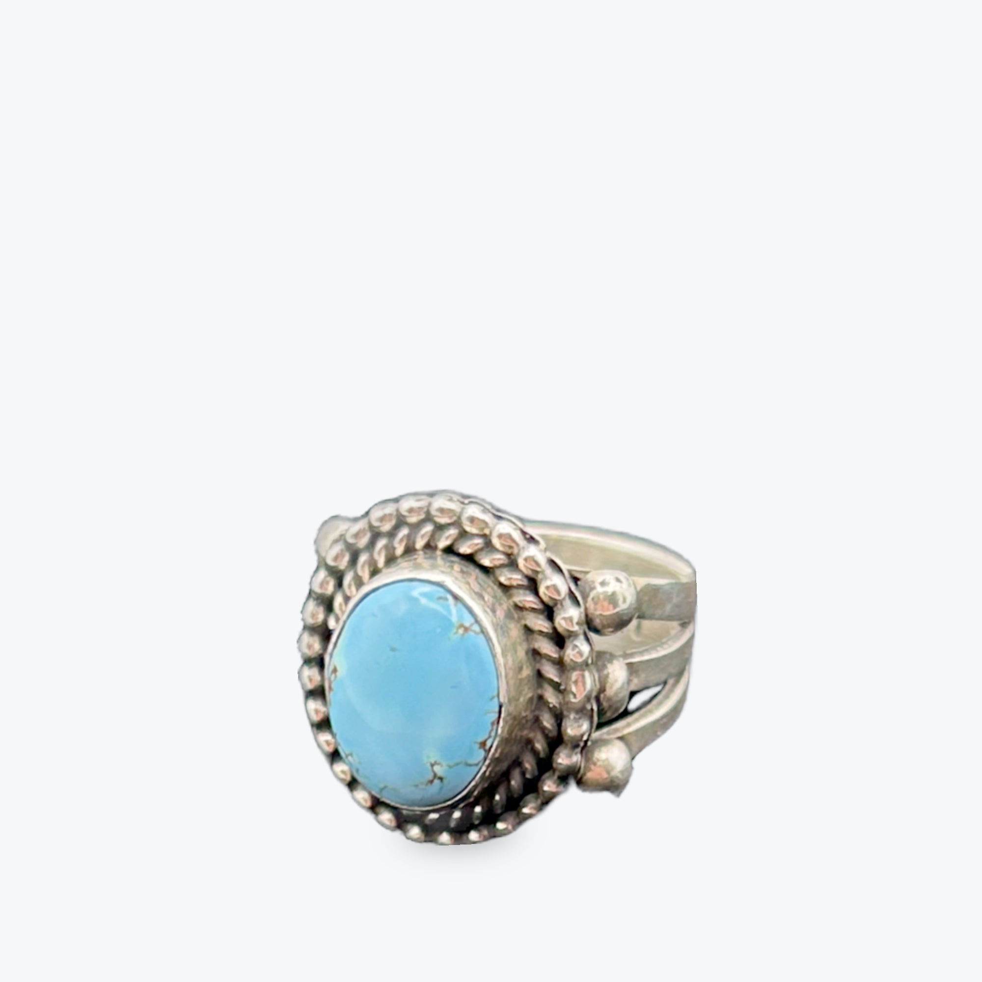 Leo Yazzie-Turquoise and sterling silver Ring