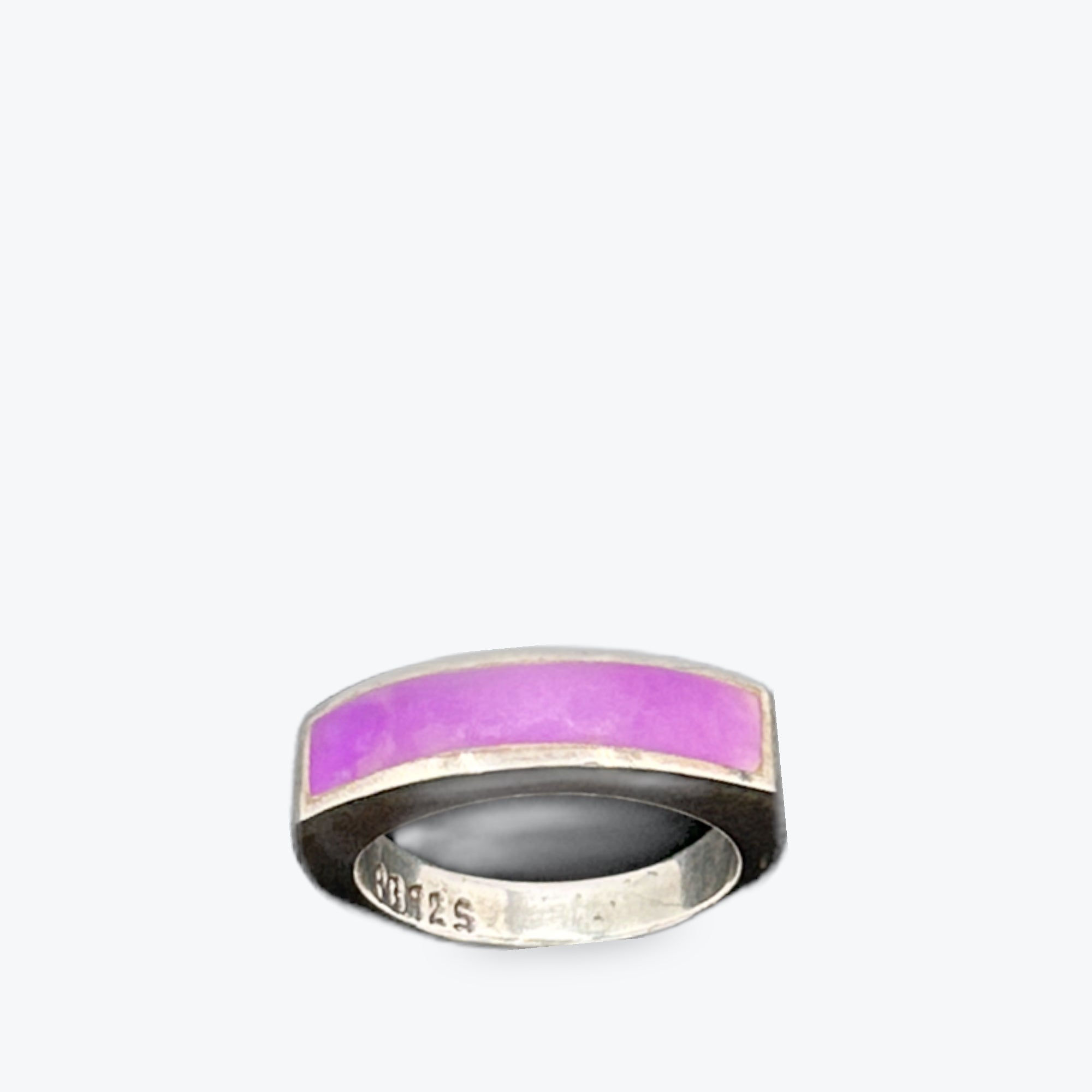 Light purple and sterling silver ring