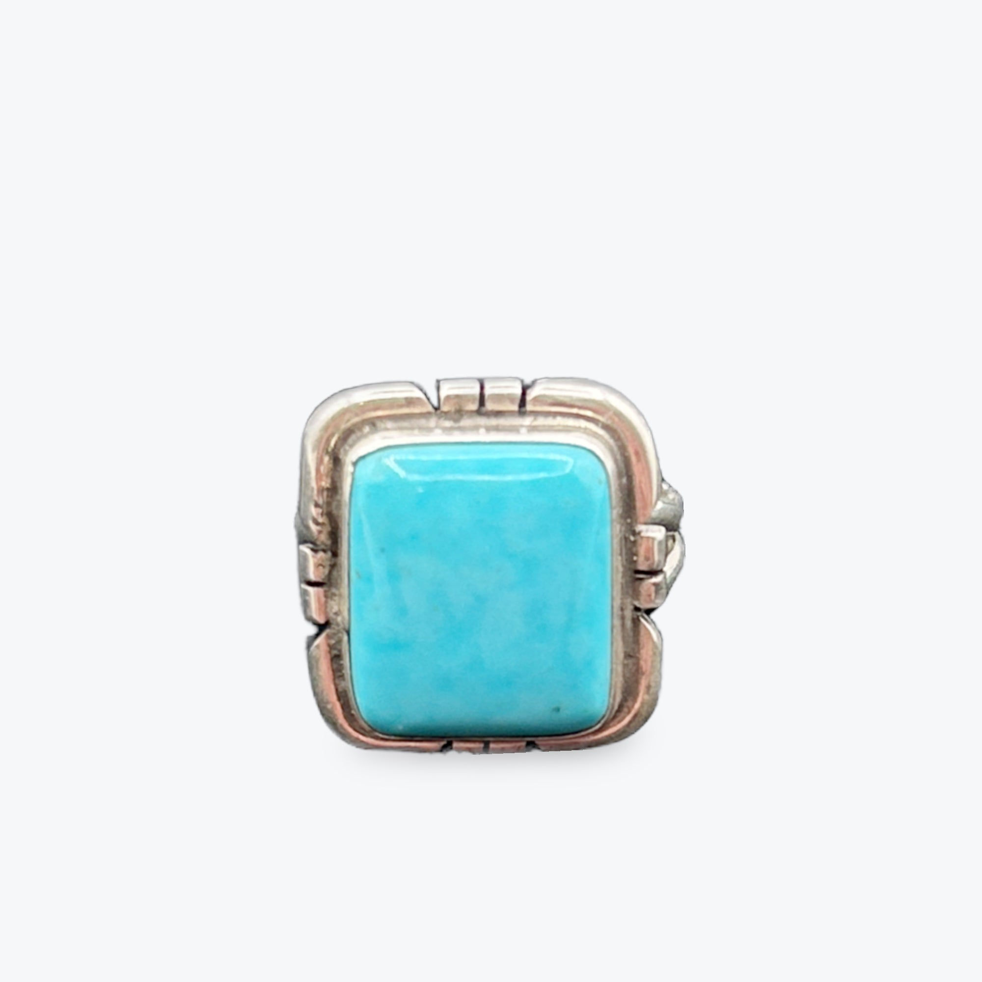 P Skeets-Turquoise square and sterling ring