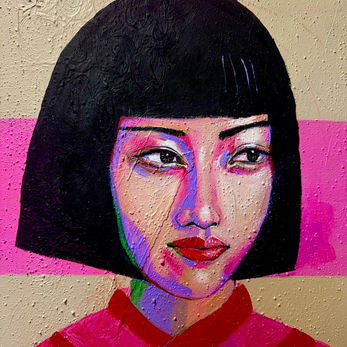 Painted portraits of deities and traditional Japanese men and women 