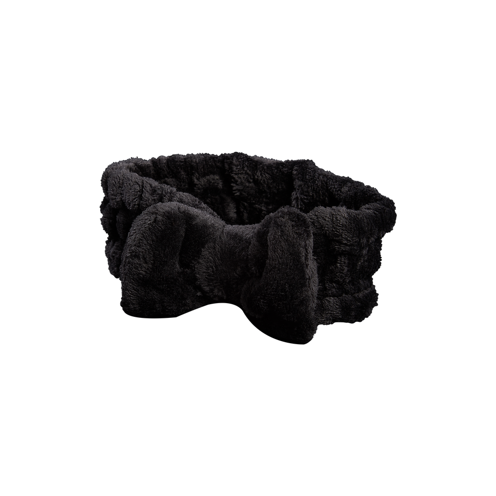 Black Velour Terry Bow Headband-Best Seller