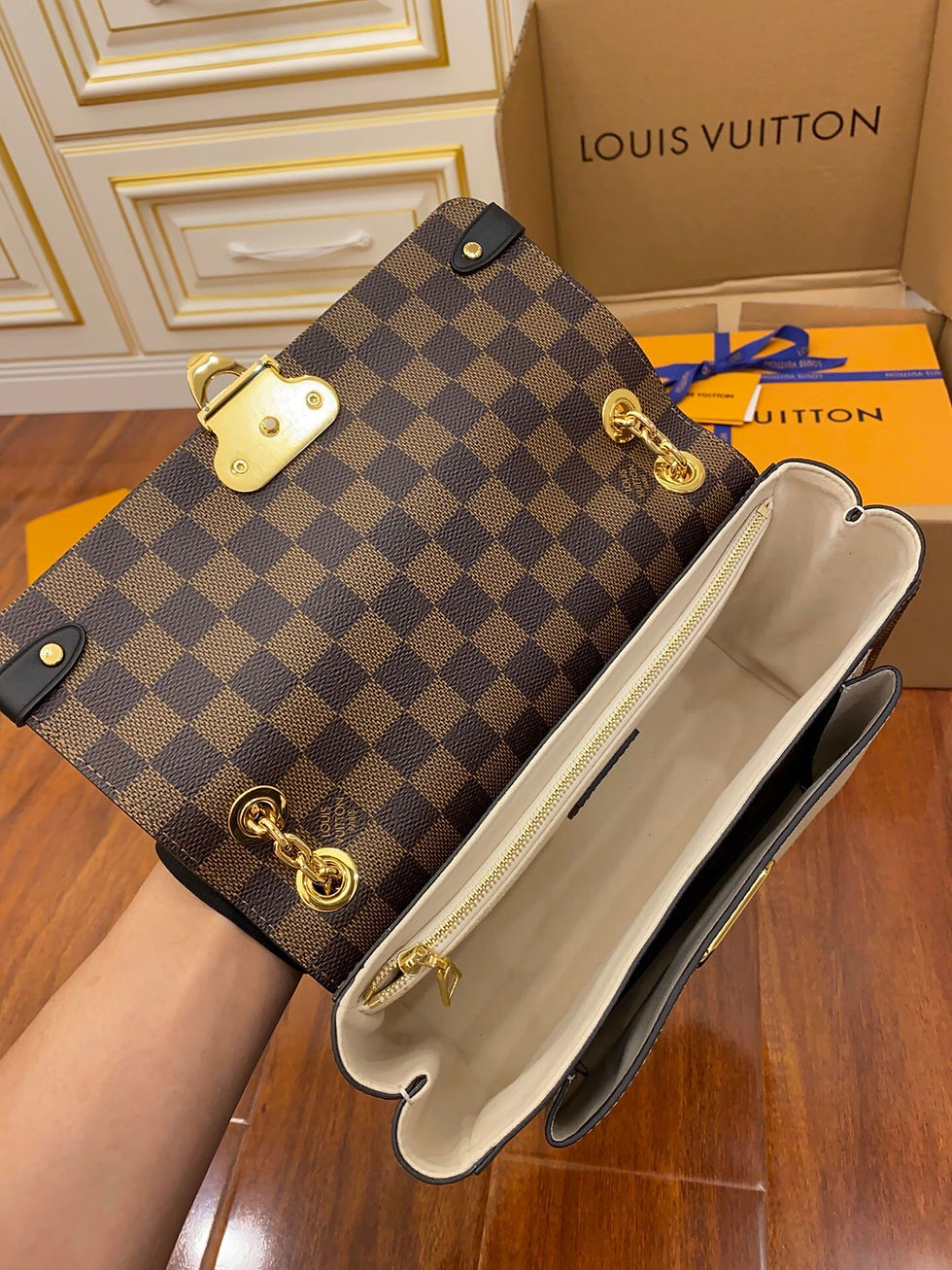 섬네일: LOUIS VUITTON VAVIN PM DAMIER EBENE N40113 리얼버젼(25)