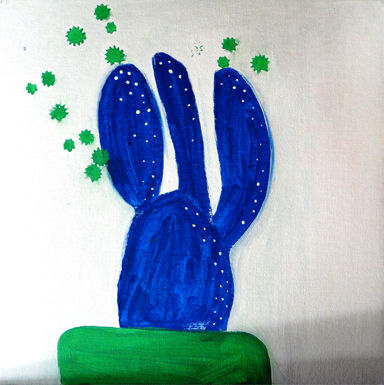 Cactus bleu & étoiles vertes