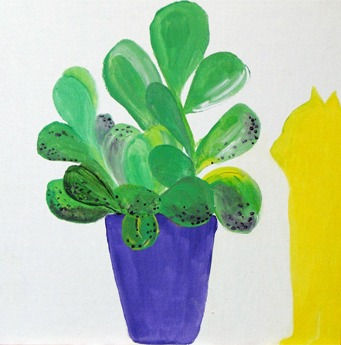 Cactus & chat jaune
