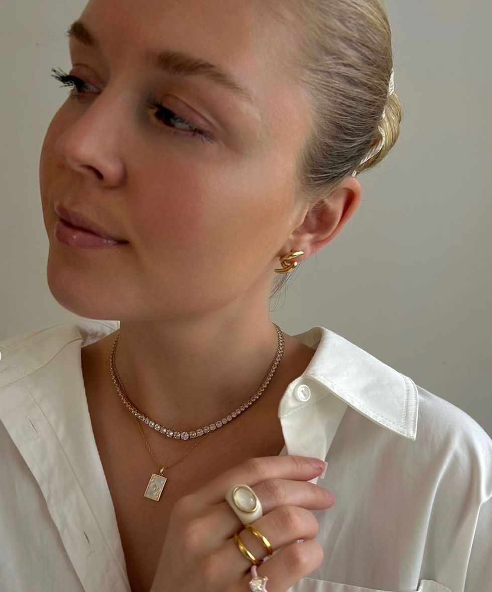 Thumbnail: Beige Formica Resin Ring on a model