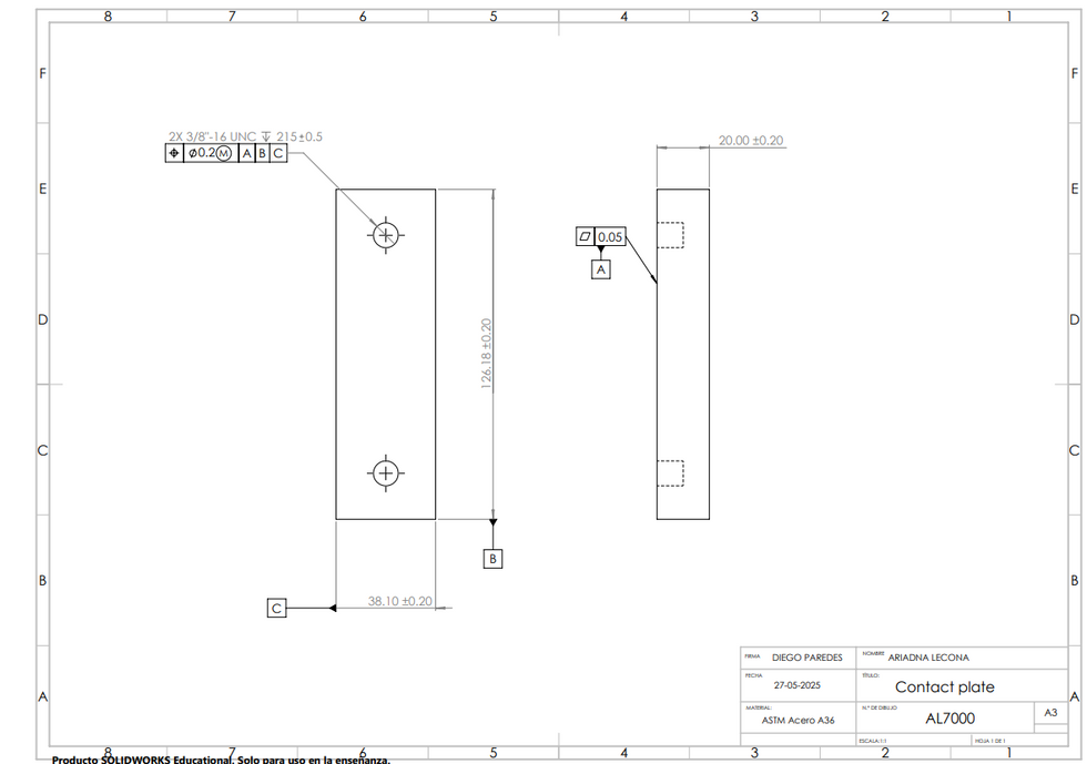 Contact Plate Drawing