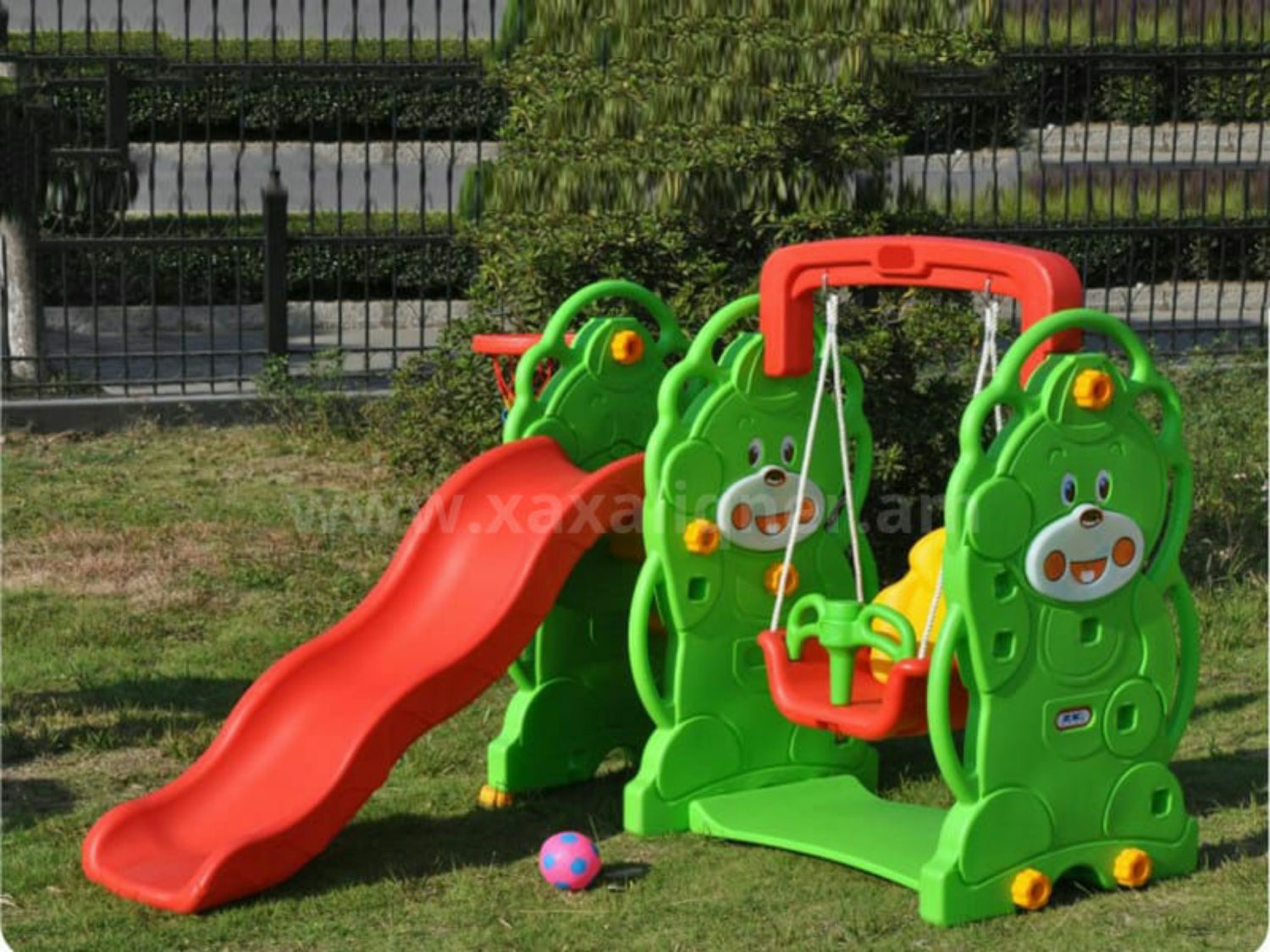 Մանկական սղարան արջուկ ճոճանակով և բասկետբոլի ցանցով