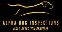 Alpha Dog Inspections Logo with sleek athletic black Labrador silhouette 