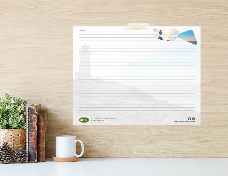 Feuille de notes à imprimer - Phare de Peggy's Cove