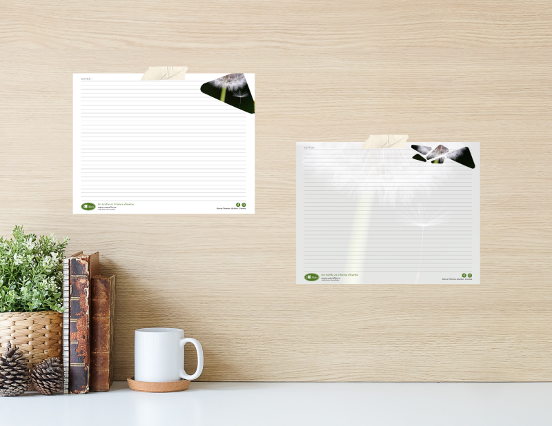 Duo de feuilles de notes lignées - imprimables - photo de pissenlit