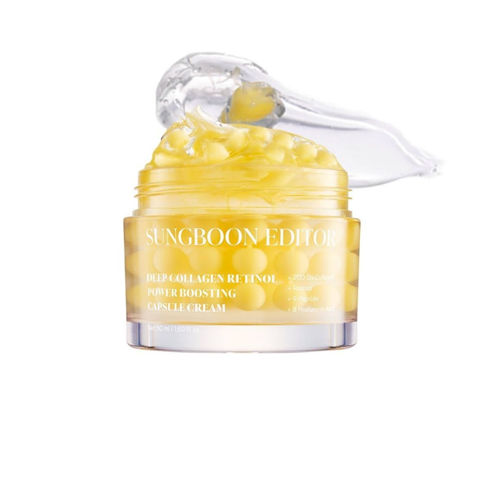 SUNGBOON EDITOR - Deep Collagen Retinol Power Boosting Capsule Cream- Veido Kremas Kovojantis Su Raukšlėmis 50ml
