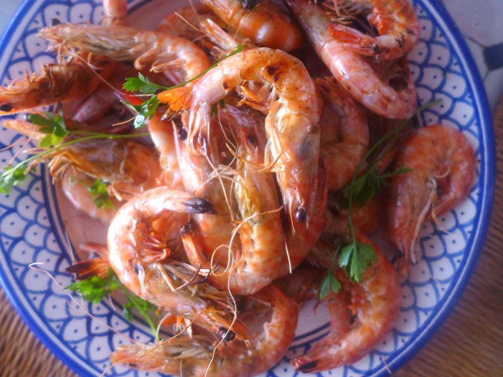 Fresh crevettes by the kilo