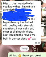 This photo shows a copy of a text received from a lovely client who was helped through a stressful situation at work. She felt much better and was able to deal with the situation after hypnotherapy with Vicky Nicolson-James