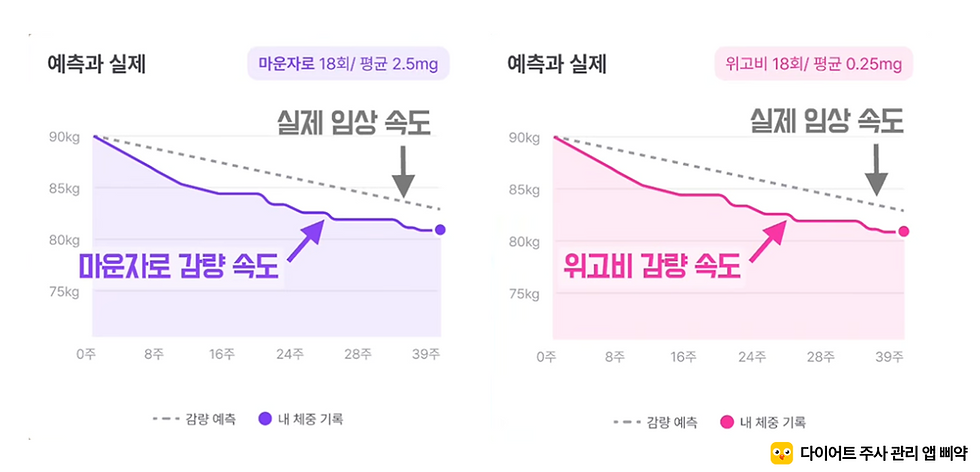 위고비, 마운자로 효과 확인하기 _삐약 앱
