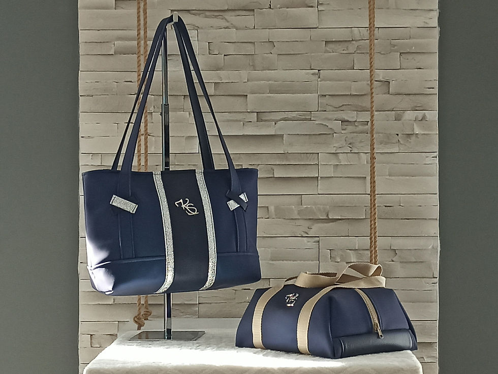 Miniature : Sac à main " Popine " bleu nacré