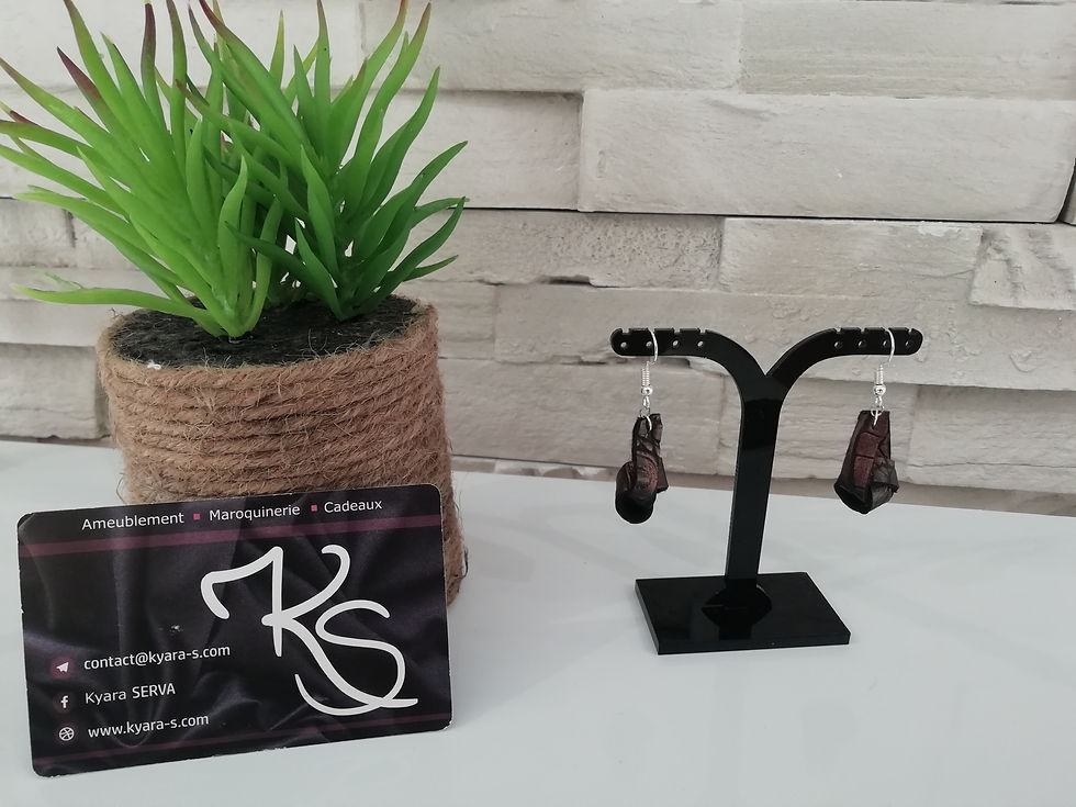 Miniature : Boucles d'oreilles noeud Simili-cuir croco