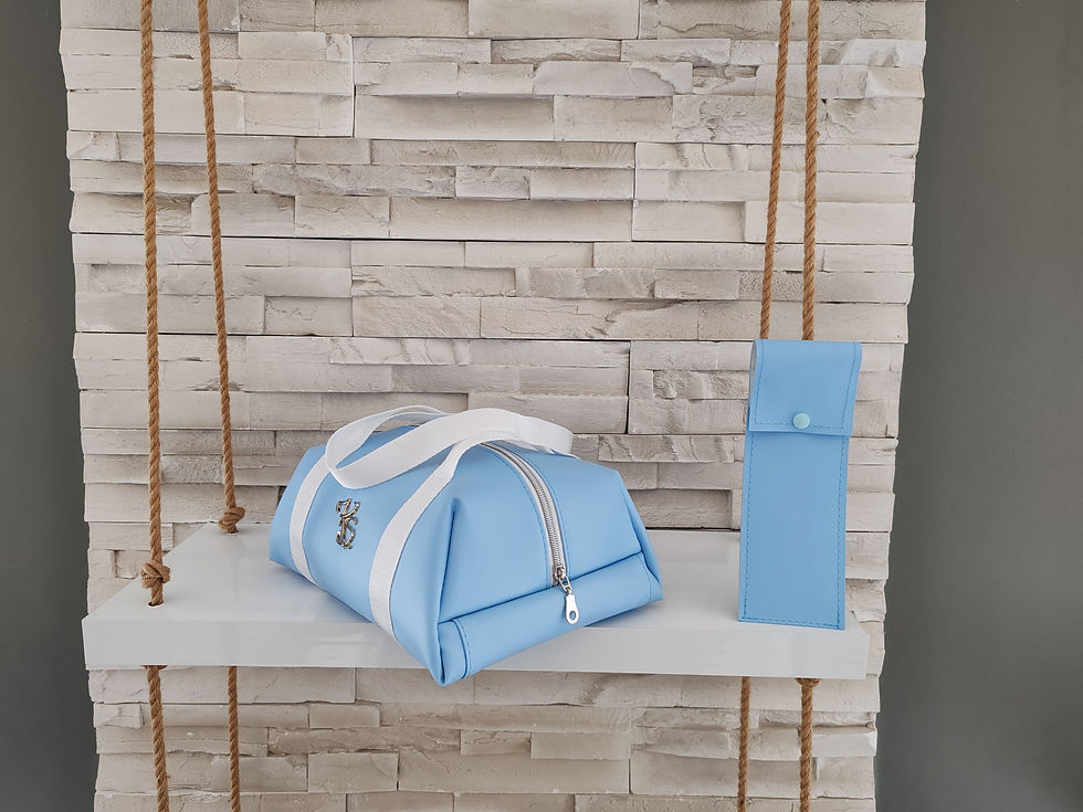 Miniature : Glacière "Solo"  Sac isotherme bleu ciel et blanc
