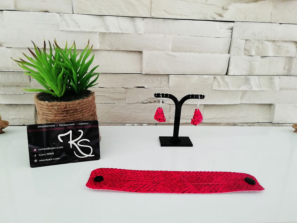 Miniature : Boucles d'oreilles noeud Simili-cuir croco