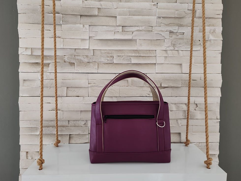 Miniature : Sac à main "Sofisty" à la main ou bandoulière violet noir et beige