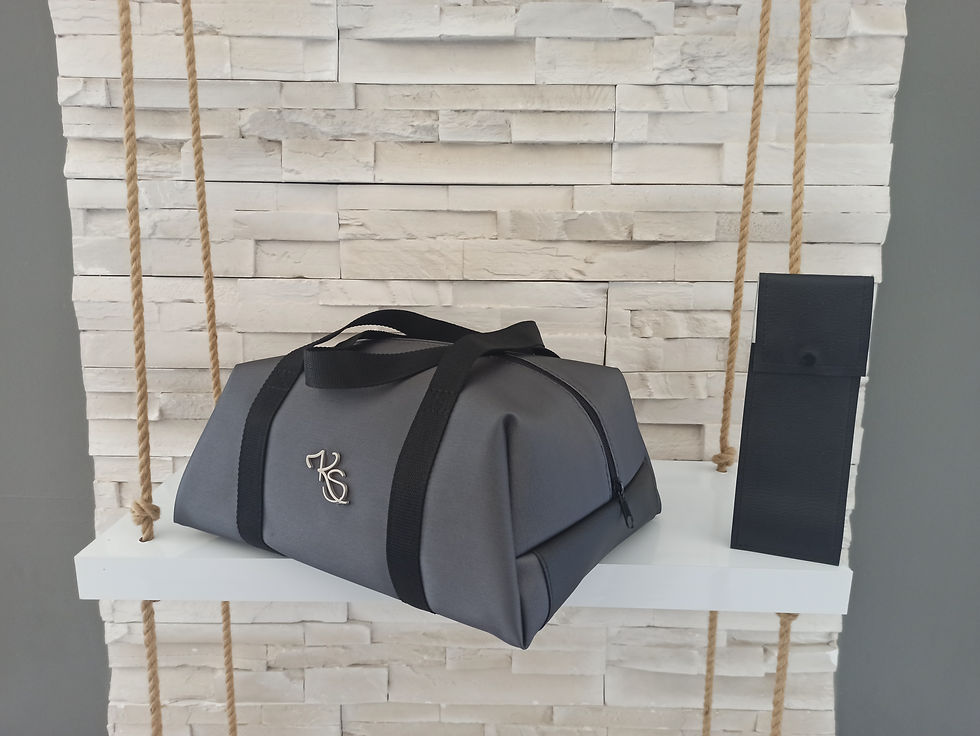 Miniature : Glacière "Duo" Sac isotherme gris façon tissu et noir