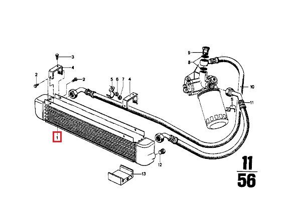 Thumbnail: Genuine BMW 2002turbo Oil Cooler New Production (No Drain Port)