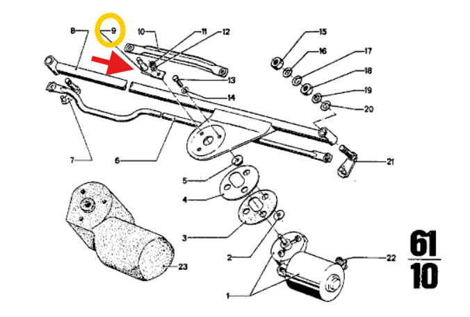 Thumbnail: Genuine BMW NOS E9 CS Wiper Motor Crank Arm