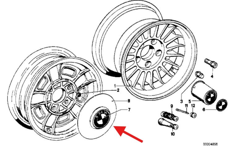 Thumbnail: Genuine BMW E9 CS Hub Cap Set (4) for 14” FPS  Alloy Wheels
