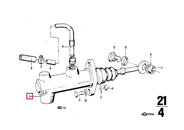Thumbnail: BMW E9 2.5CS-3.0CSL Clutch Master Cylinder D=19,05MM