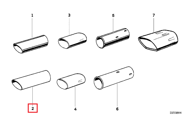 Thumbnail: Genuine BMW E24 - E32 - E34 Black Tailpipe Set (55MM)