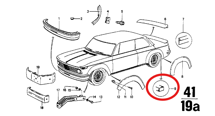 Thumbnail: Genuine BMW 2002turbo Gasket for Fender Flares L=1300 mm
