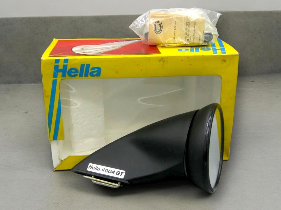 Thumbnail: Vintage Hella Sports Mirror 4004GT Black Plastic Lightweight - BMW 2002 / E9 CS