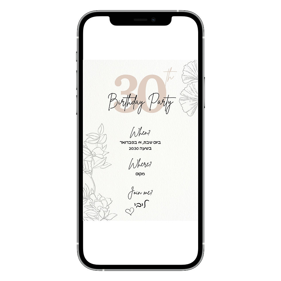 הזמנה דיגיטלית ליום הולדת