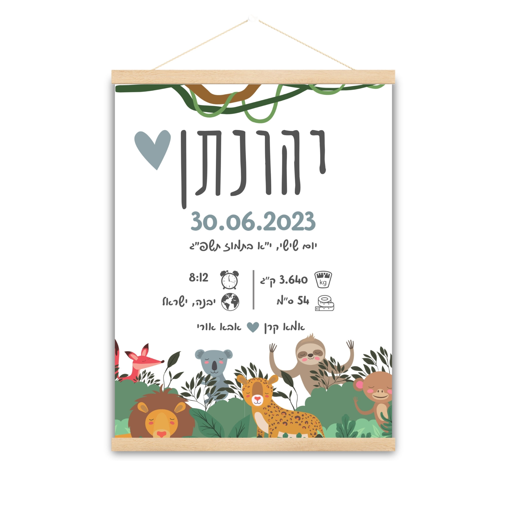 תעודת לידה מעוצבת