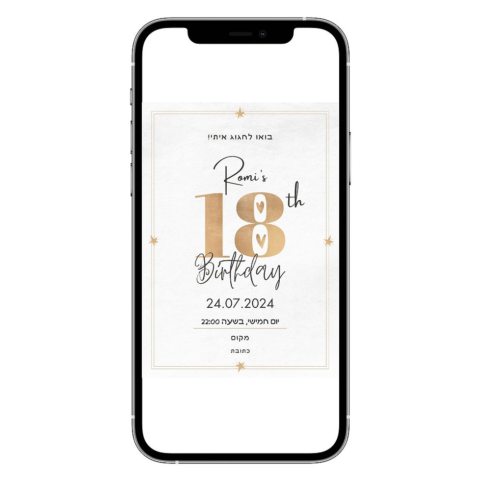 הזמנה דיגיטלית ליום הולדת