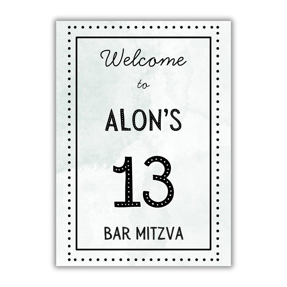 שלט קאפה מעוצב לבר מצווה