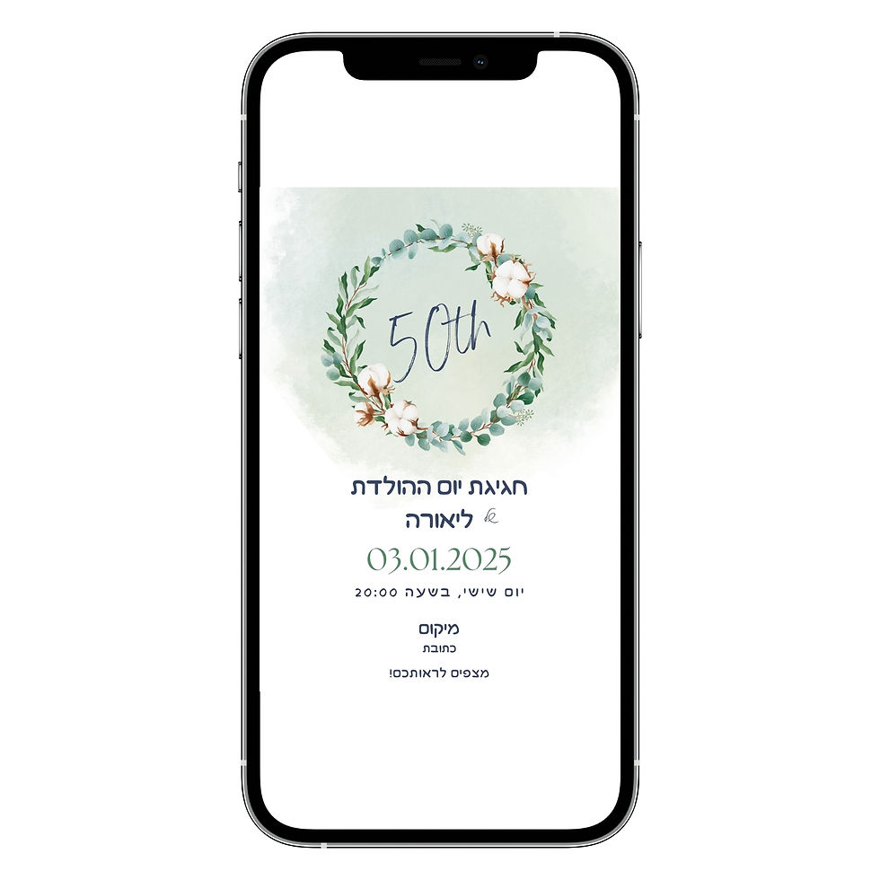 הזמנה דיגיטלית ליום הולדת