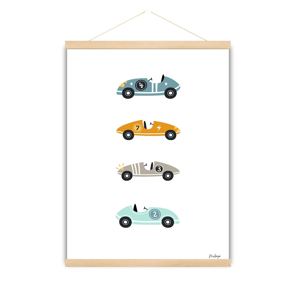 תמונה לחדר ילדים מכוניות