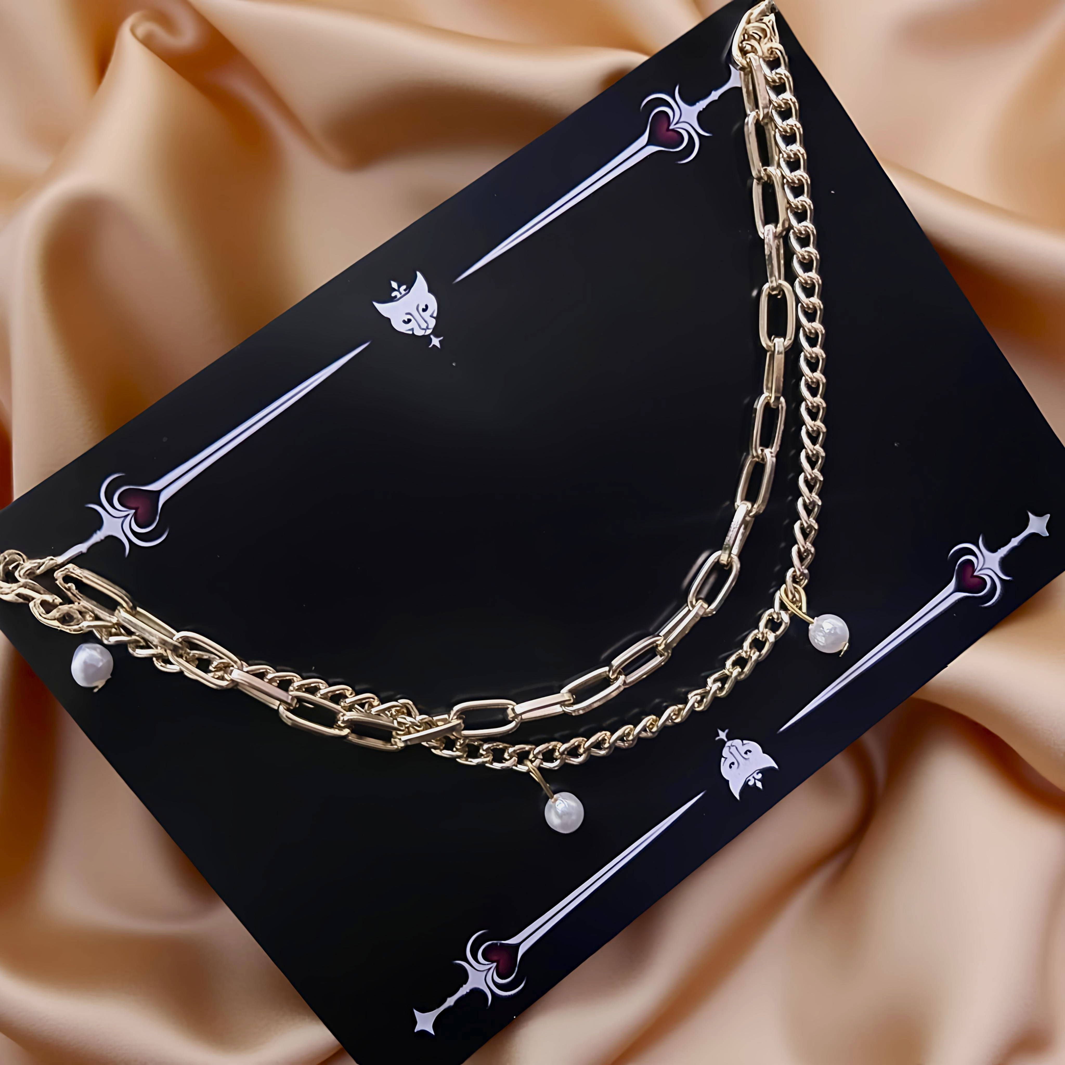 Nightfall Glimmer Layered Pearl Necklace