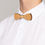 Thumbnail: Laser-cut and engraved, parallel striped wooden bow tie designed by Daniel Roa side view