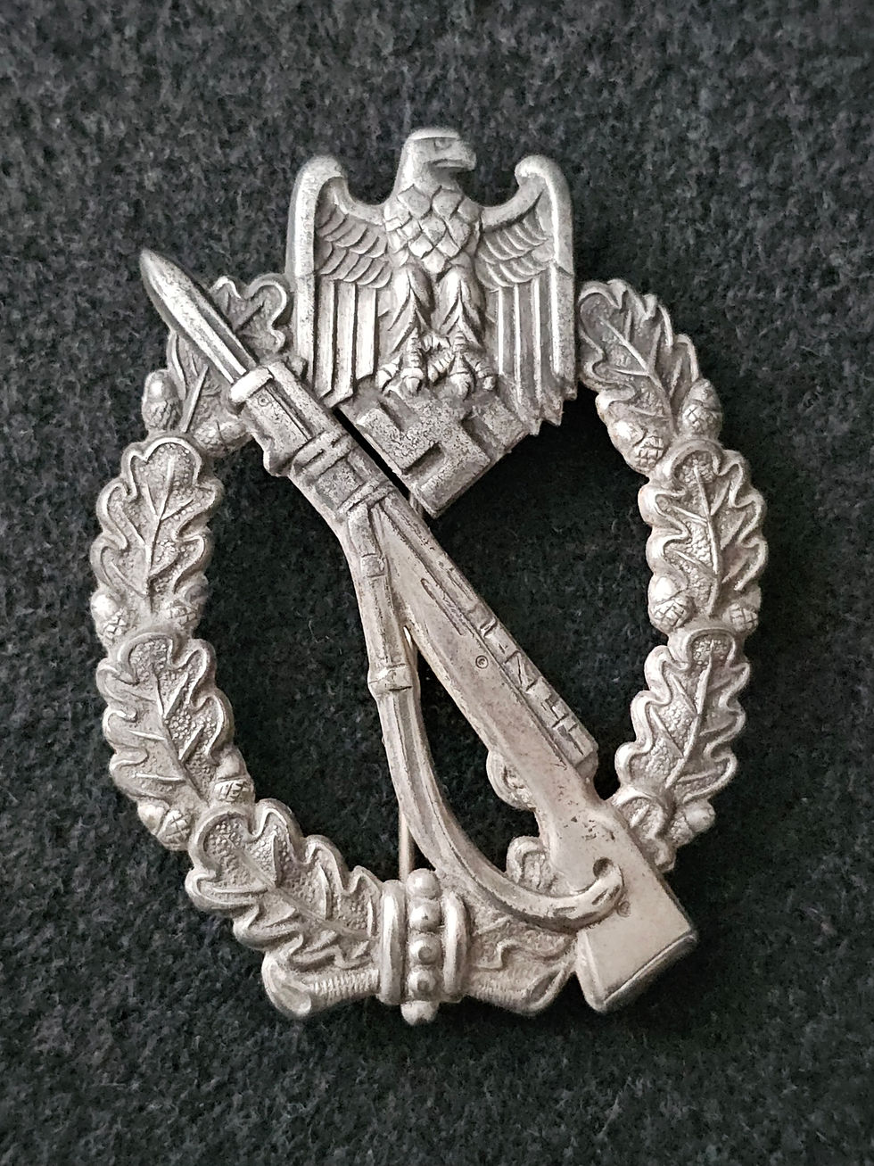 Thumbnail: Infantry assault badge in silver by B.H.Mayer. 